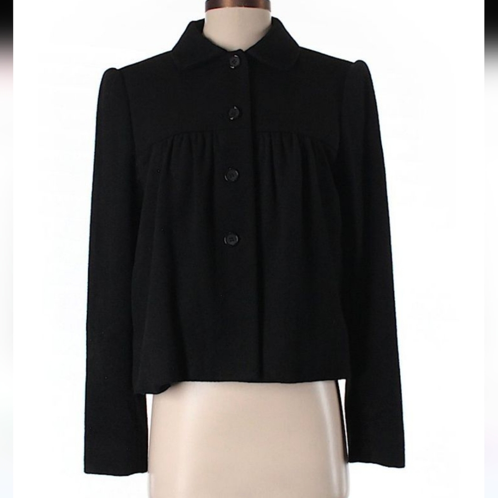 Wool Blend Button Front Jacket